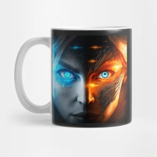 Viking Female Spirit Eyes Ice and Fire Mug